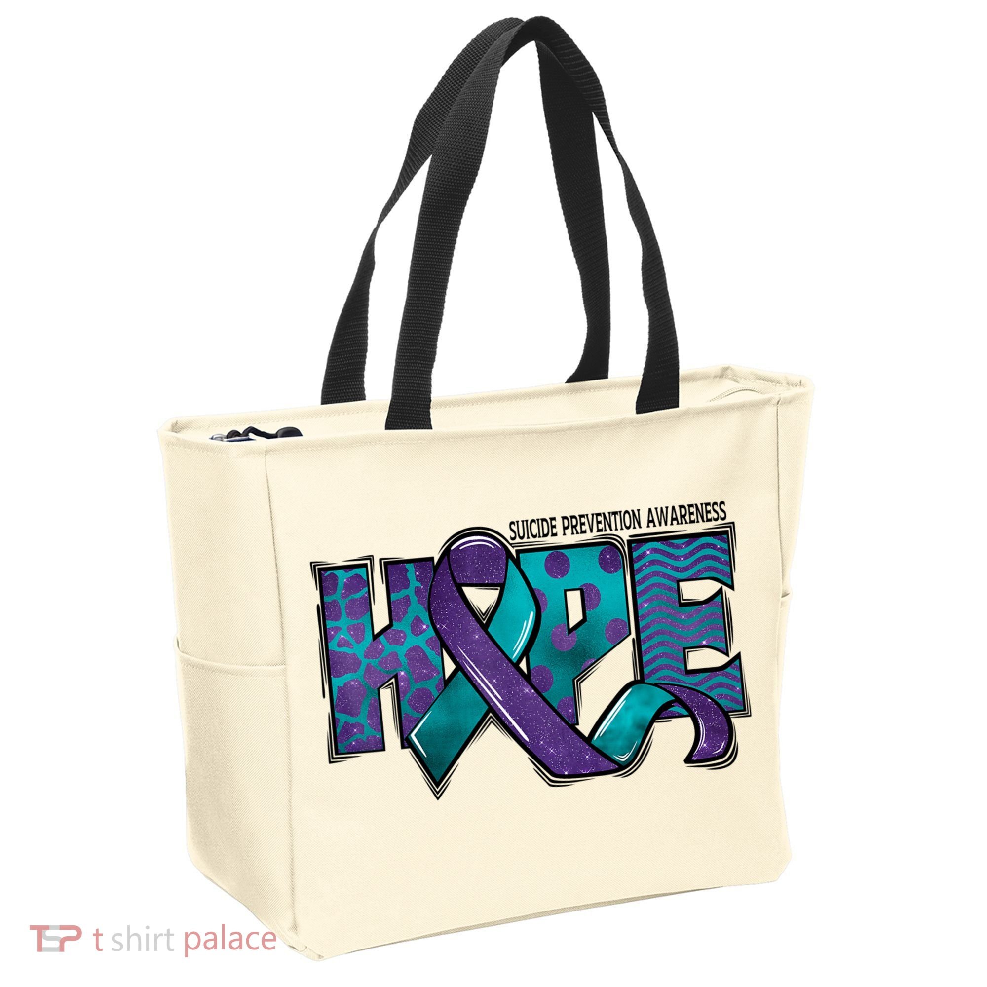Suicide Prevention Awareness Warrior Hope Ribbon You Matter Tote Bag