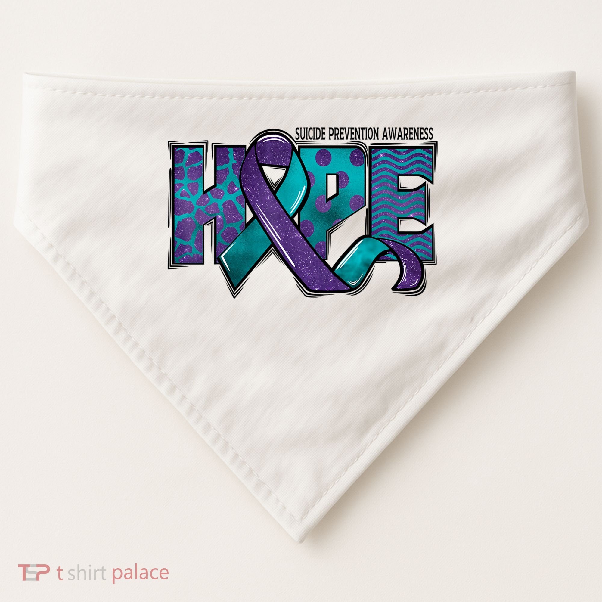 Suicide Prevention Awareness Warrior Hope Ribbon You Matter USA-Made Doggie Bandana
