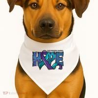 Suicide Prevention Awareness Warrior Hope Ribbon You Matter USA-Made Doggie Bandana thumb 1
