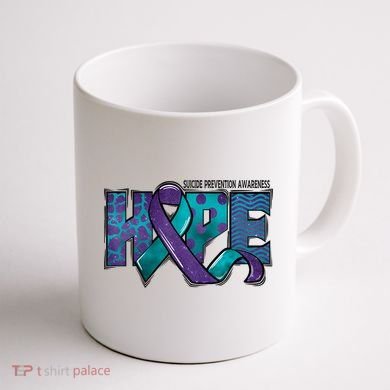 Suicide Prevention Awareness Warrior Hope Ribbon You Matter Coffee Mug back