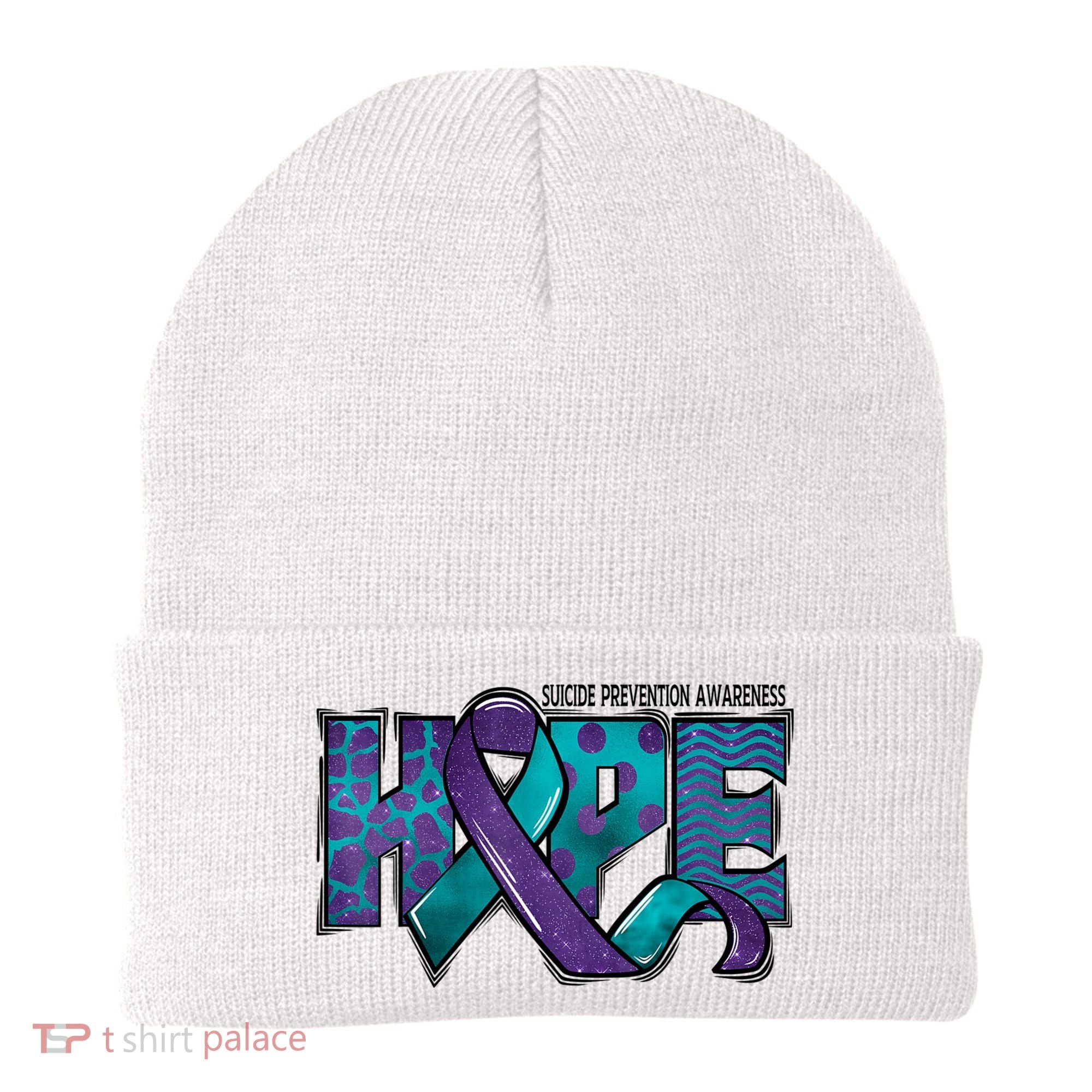 Suicide Prevention Awareness Warrior Hope Ribbon You Matter Beanie