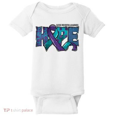 Suicide Prevention Awareness Warrior Hope Ribbon You Matter Baby Bodysuit