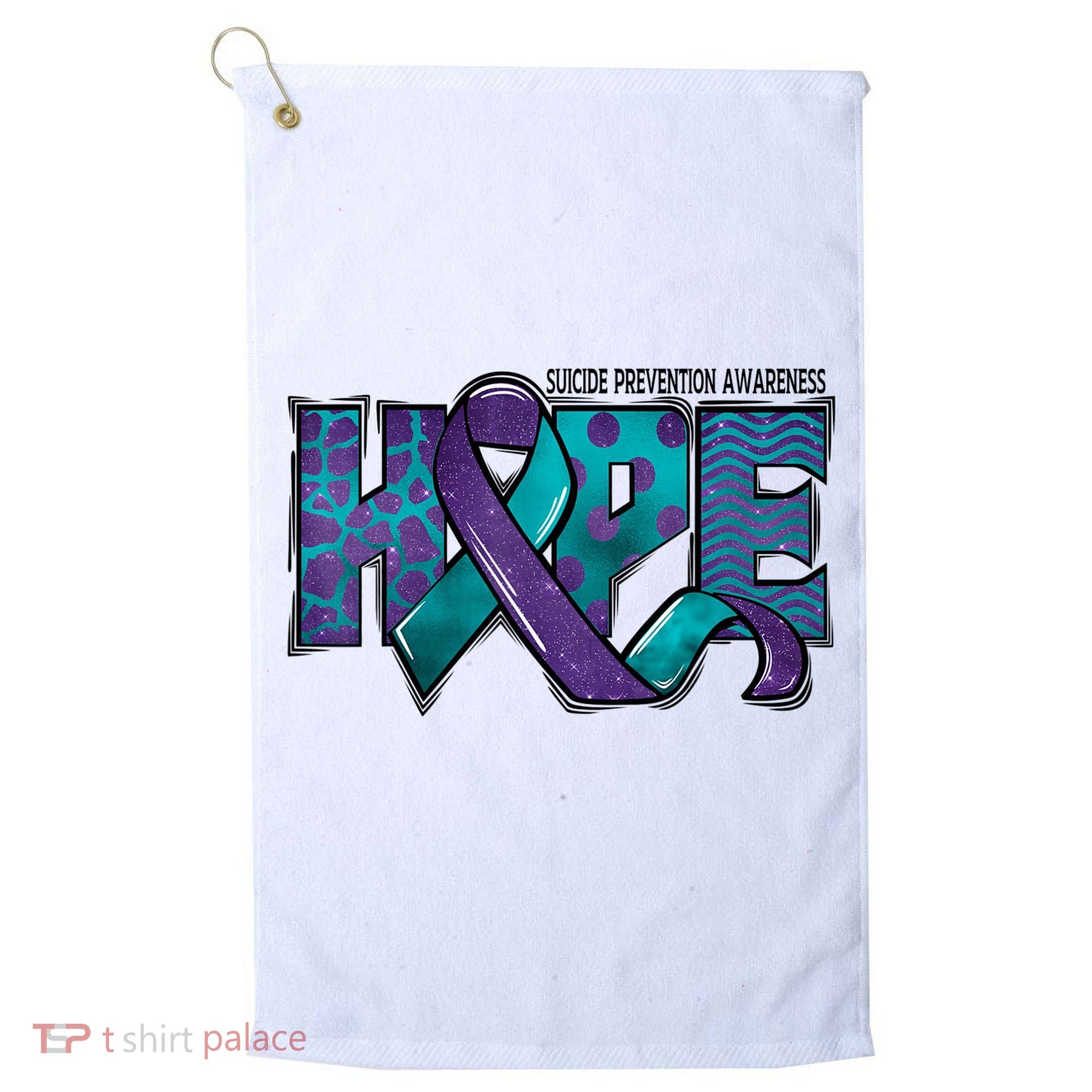 Suicide Prevention Awareness Warrior Hope Ribbon You Matter Golf Towel