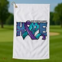 Suicide Prevention Awareness Warrior Hope Ribbon You Matter Golf Towel thumb 1