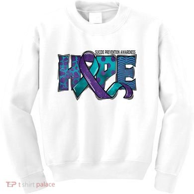 Suicide Prevention Awareness Warrior Hope Ribbon You Matter Kids Sweatshirt
