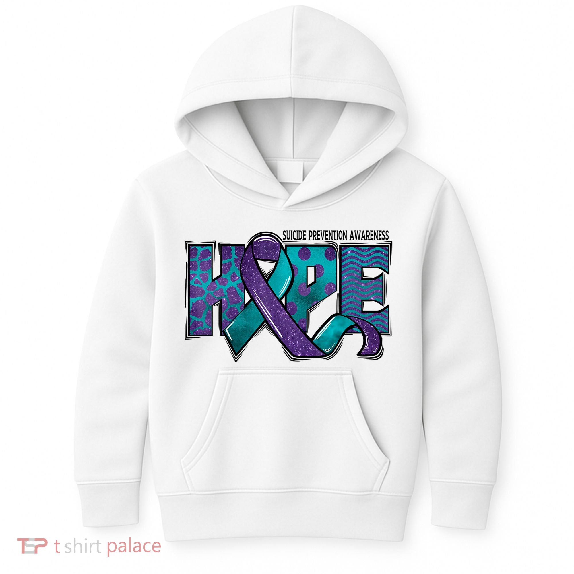 Suicide Prevention Awareness Warrior Hope Ribbon You Matter Kids Hoodie