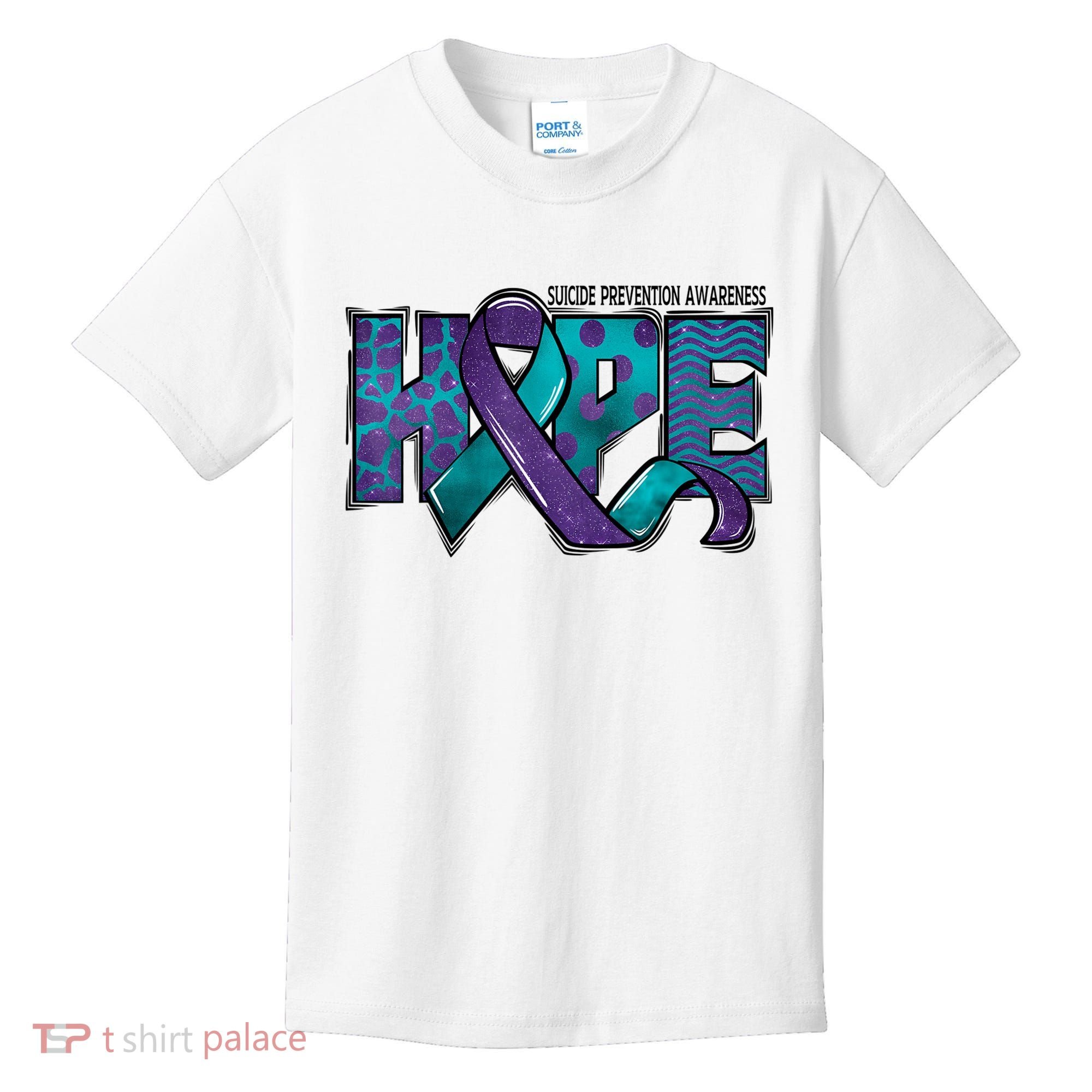 Suicide Prevention Awareness Warrior Hope Ribbon You Matter Kids T-Shirt