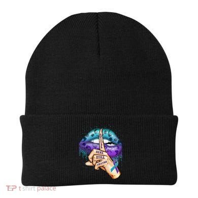 Suicide Prevention Awareness Still Here Still Fighting Lips Cool Gift Beanie
