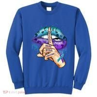 Suicide Prevention Awareness Still Here Still Fighting Lips Cool Gift Sweatshirt thumb 0