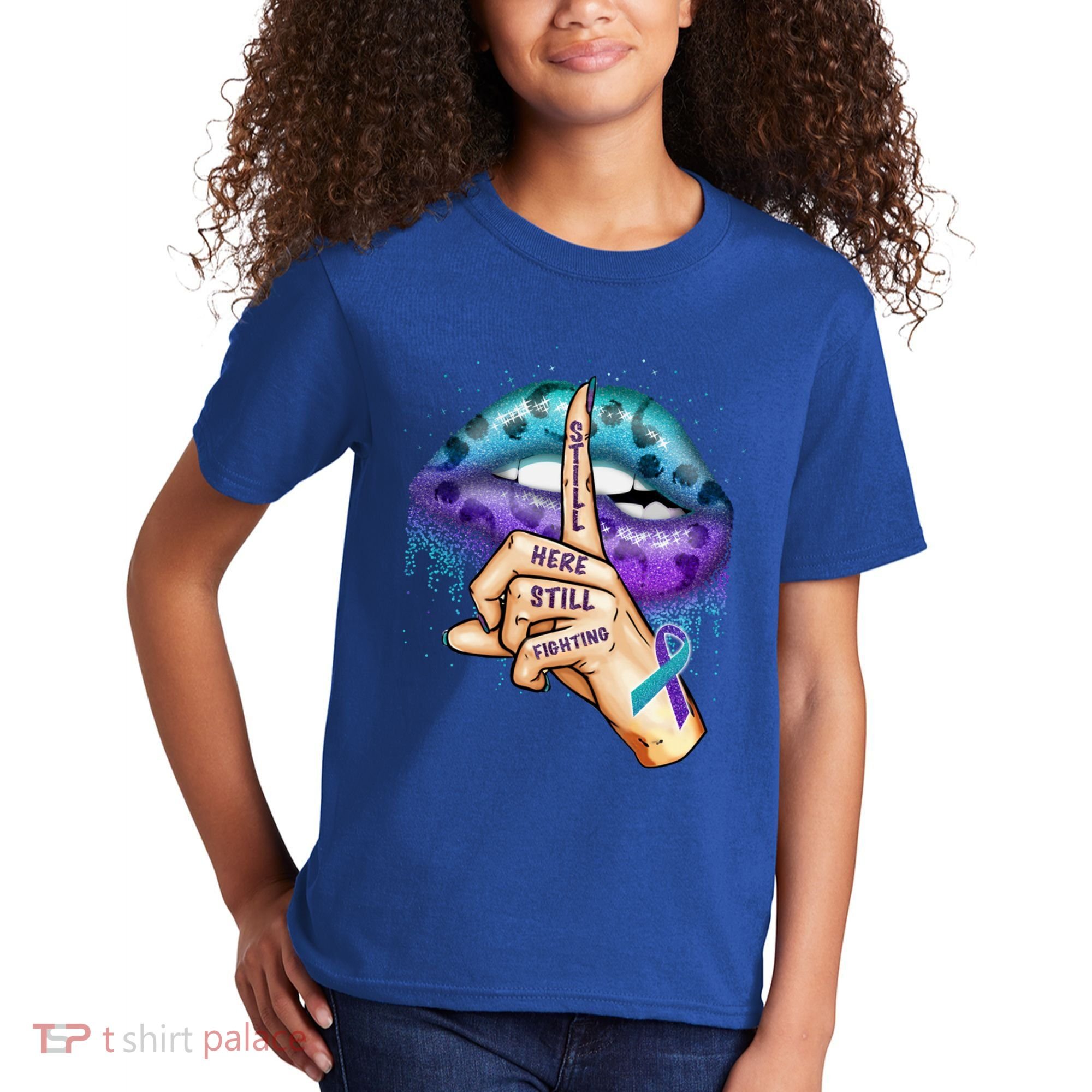 Suicide Prevention Awareness Still Here Still Fighting Lips Cool Gift Kids T-Shirt