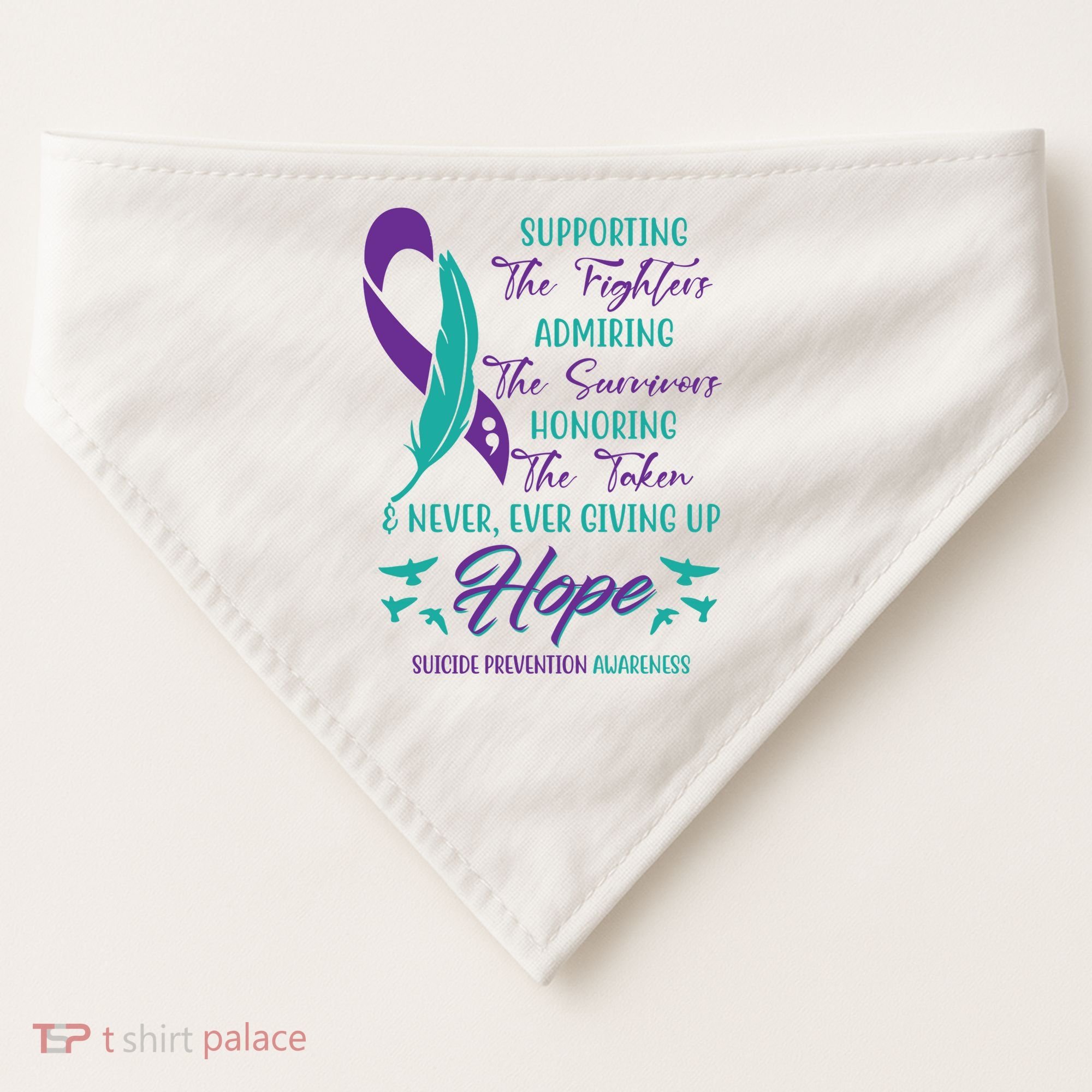 Suicide Prevention Awareness Hope Quote USA-Made Doggie Bandana