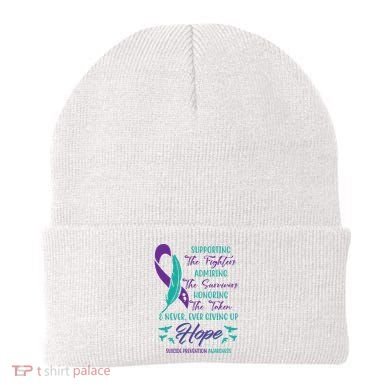 Suicide Prevention Awareness Hope Quote Beanie