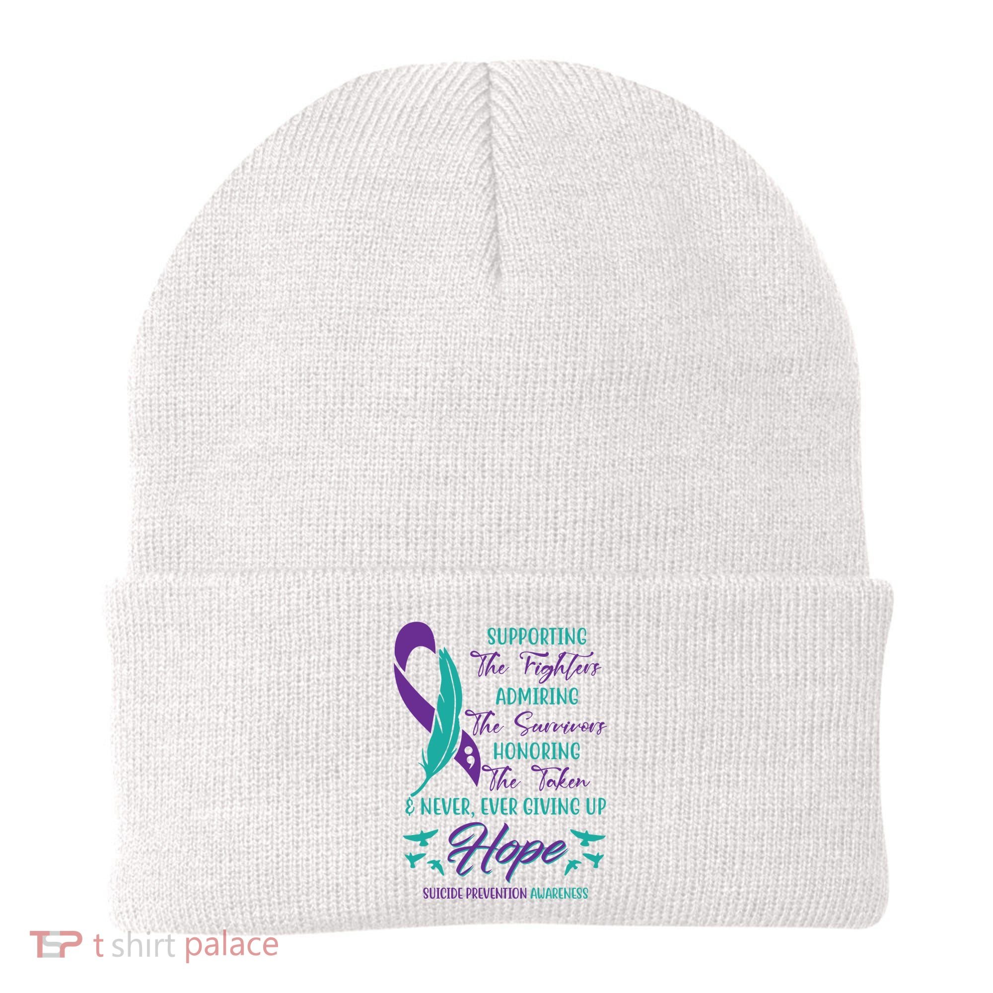 Suicide Prevention Awareness Hope Quote Beanie