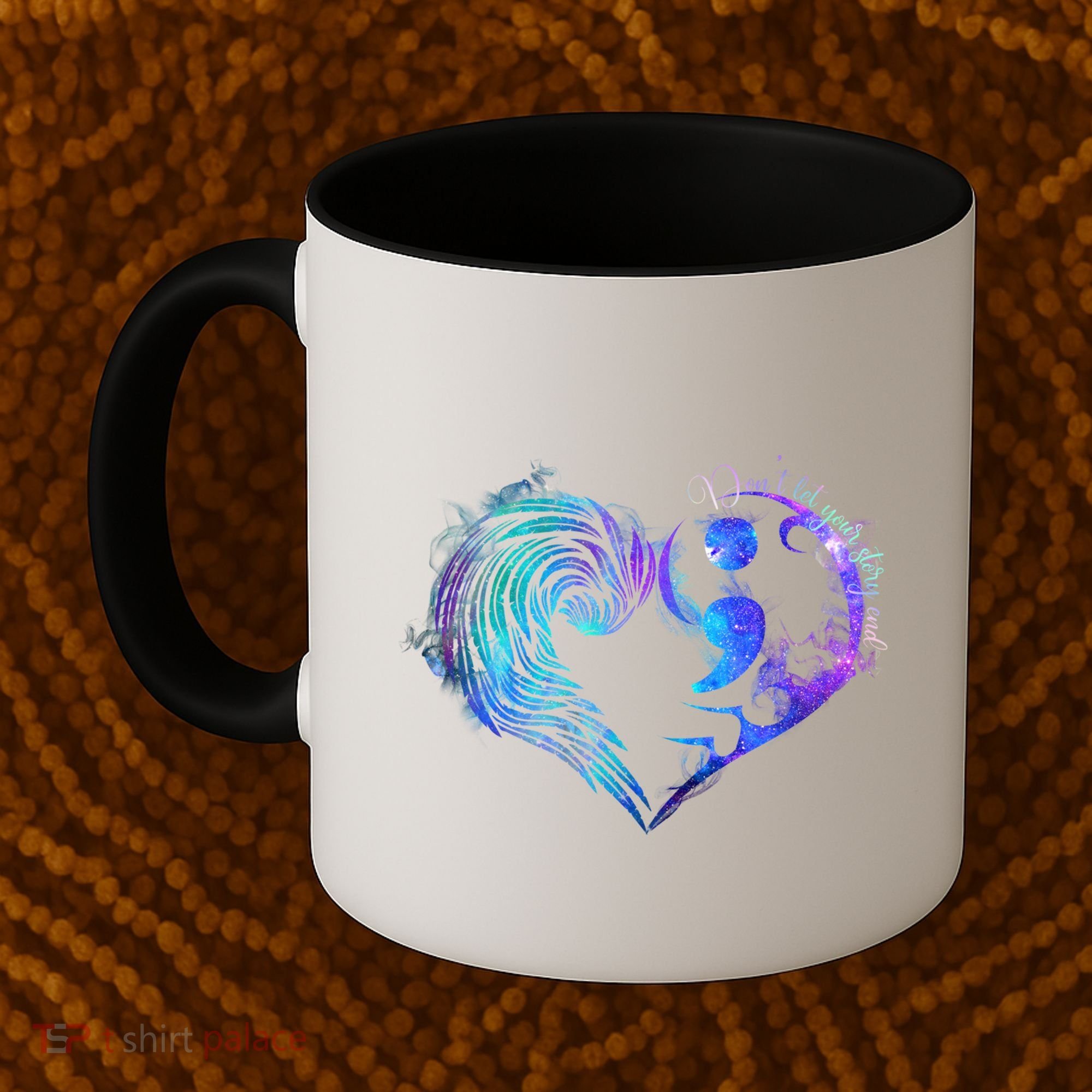 Suicide Prevention Awareness Teal Purple Heart You Matter Funny Gift Coffee Mug
