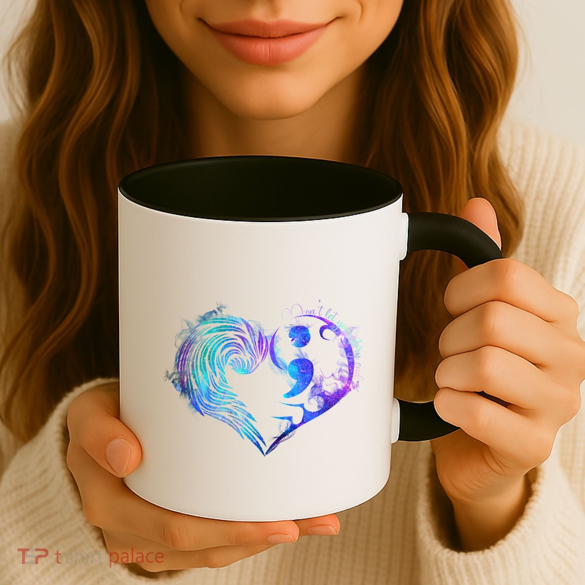 Suicide Prevention Awareness Teal Purple Heart You Matter Funny Gift Coffee Mug