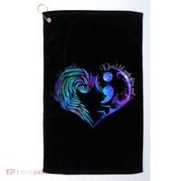 Suicide Prevention Awareness Teal Purple Heart You Matter Funny Gift Golf Towel thumb 0