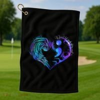 Suicide Prevention Awareness Teal Purple Heart You Matter Funny Gift Golf Towel thumb 1