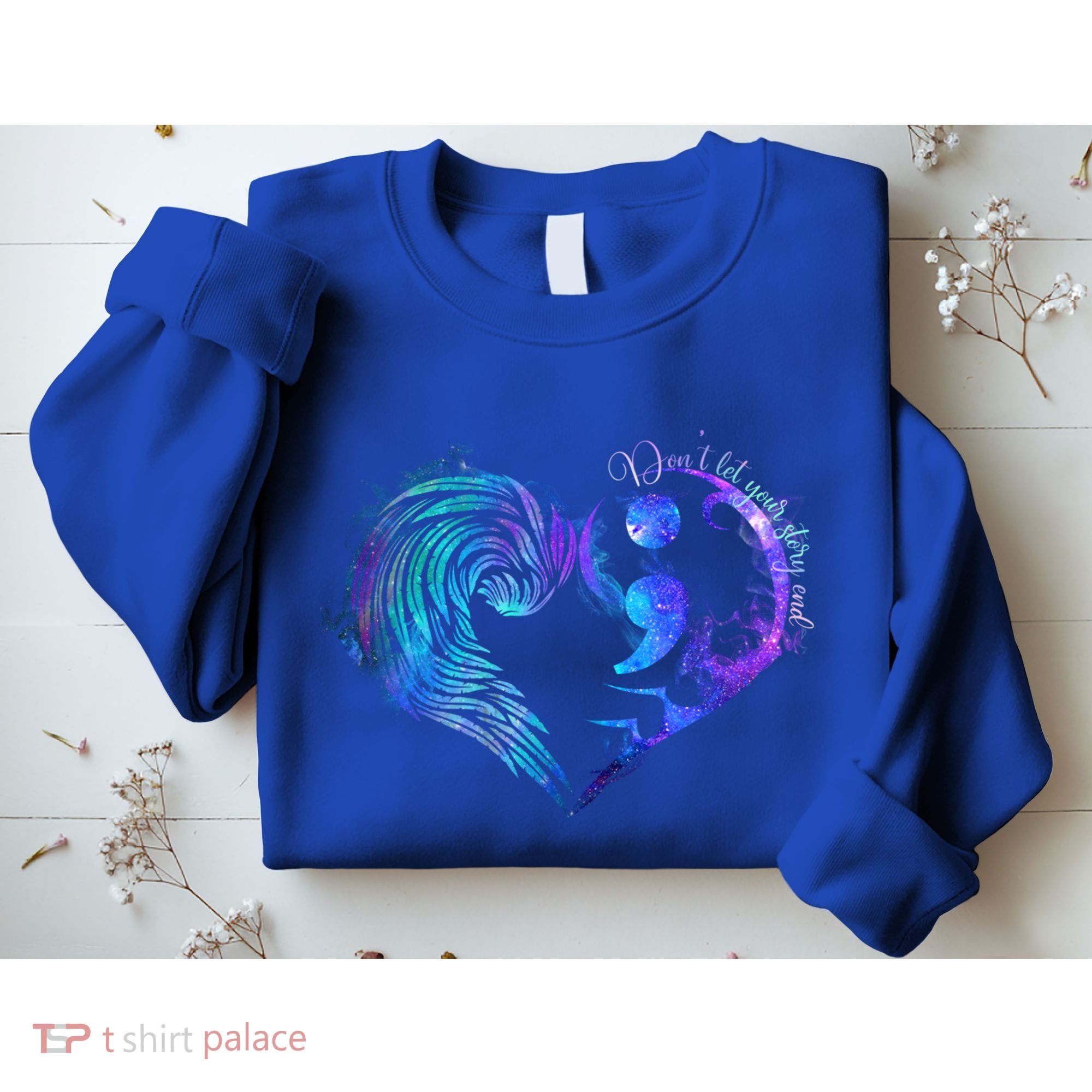 Suicide Prevention Awareness Teal Purple Heart You Matter Funny Gift Sweatshirt