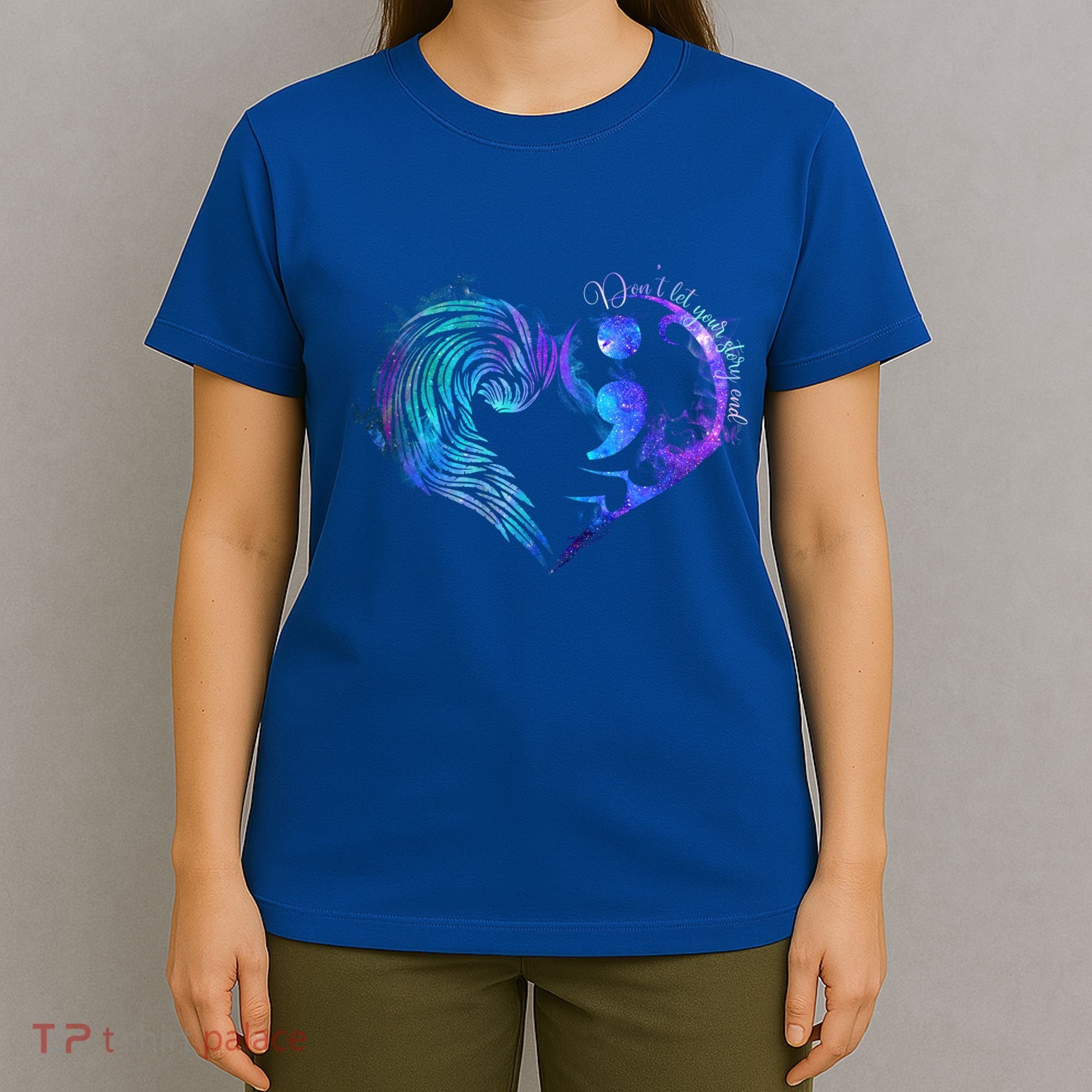 Suicide Prevention Awareness Teal Purple Heart You Matter Funny Gift T-Shirt
