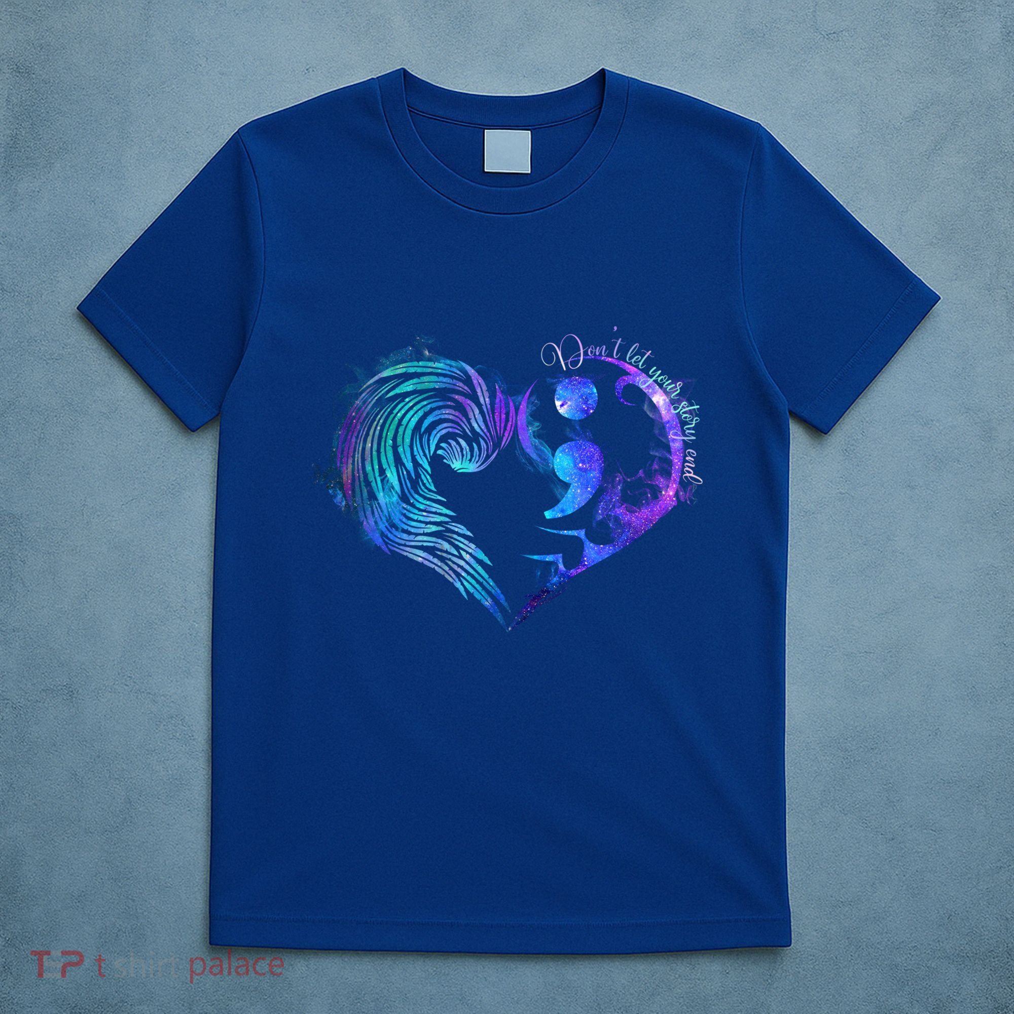 Suicide Prevention Awareness Teal Purple Heart You Matter Funny Gift T-Shirt