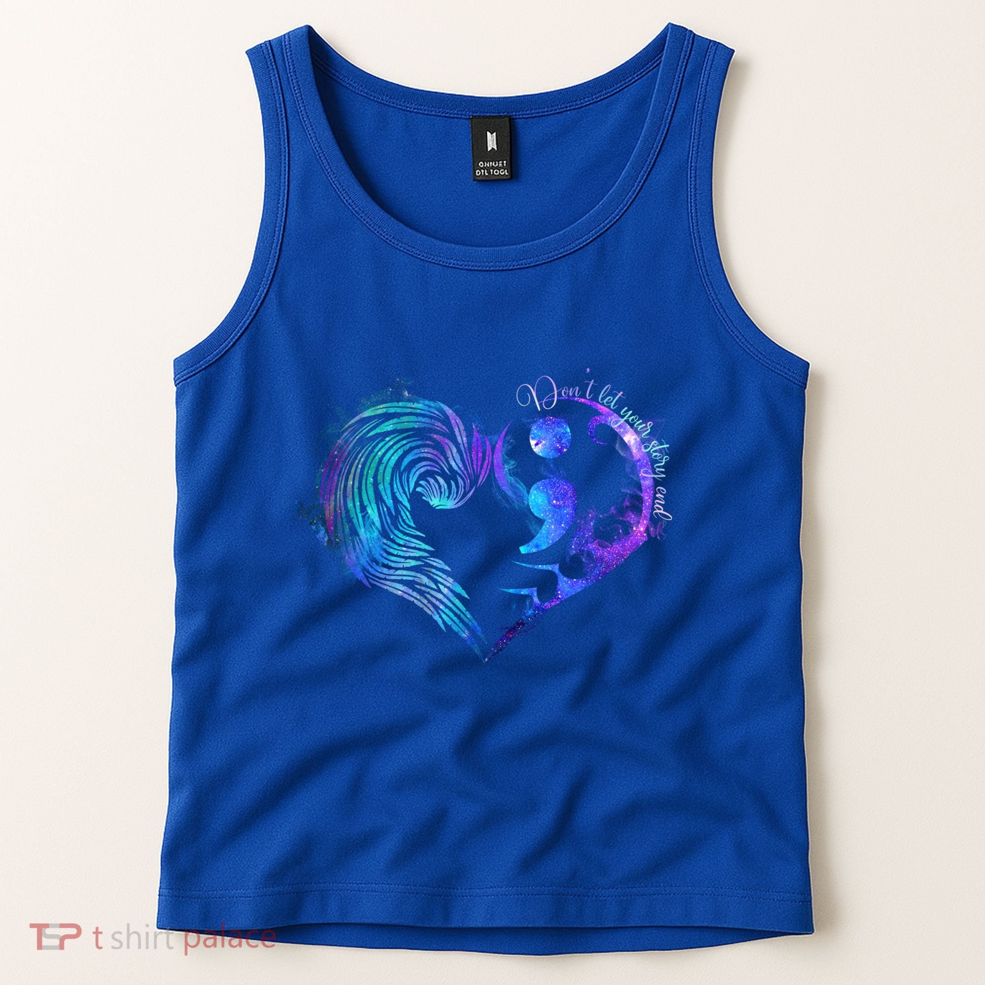 Suicide Prevention Awareness Teal Purple Heart You Matter Funny Gift Tank Top