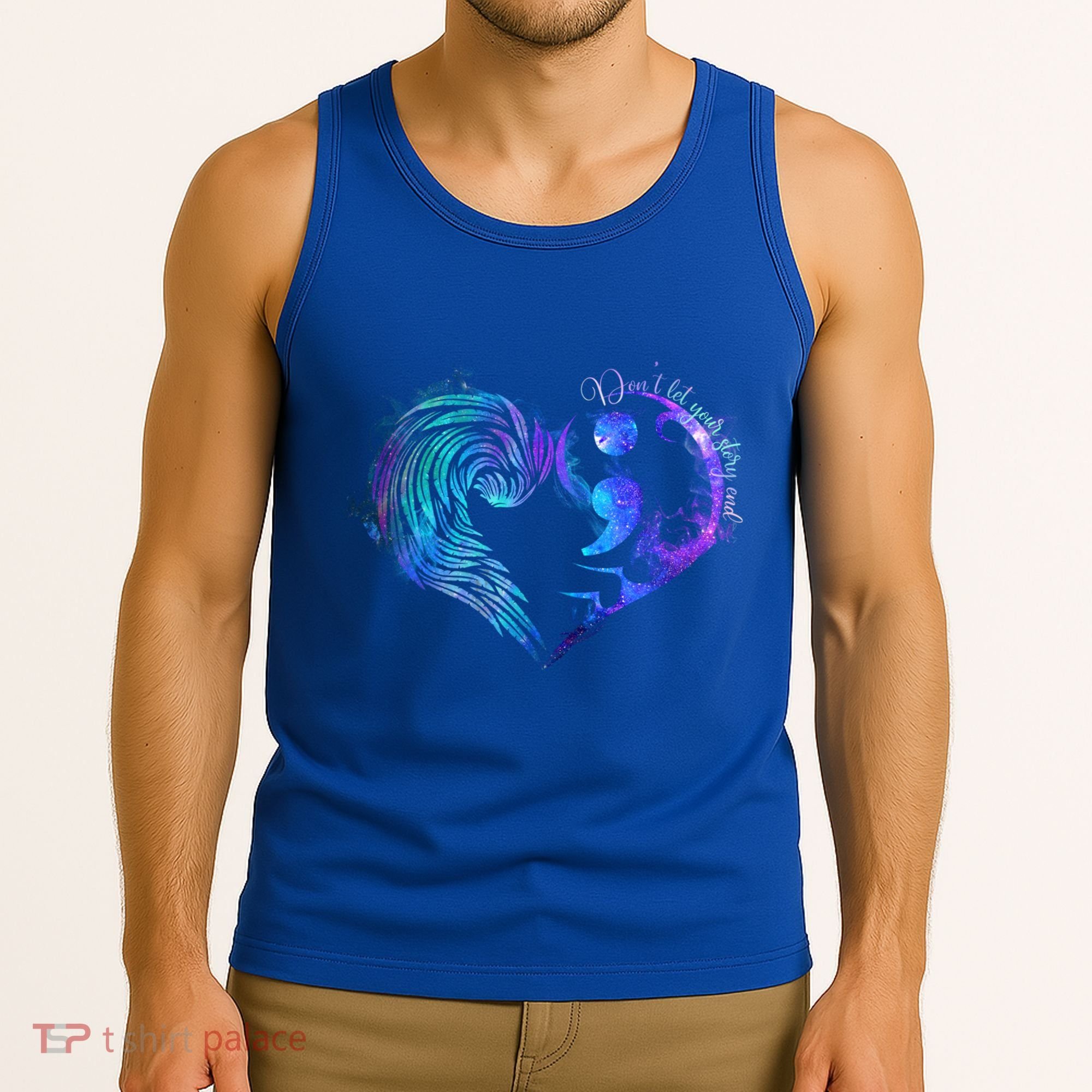 Suicide Prevention Awareness Teal Purple Heart You Matter Funny Gift Tank Top