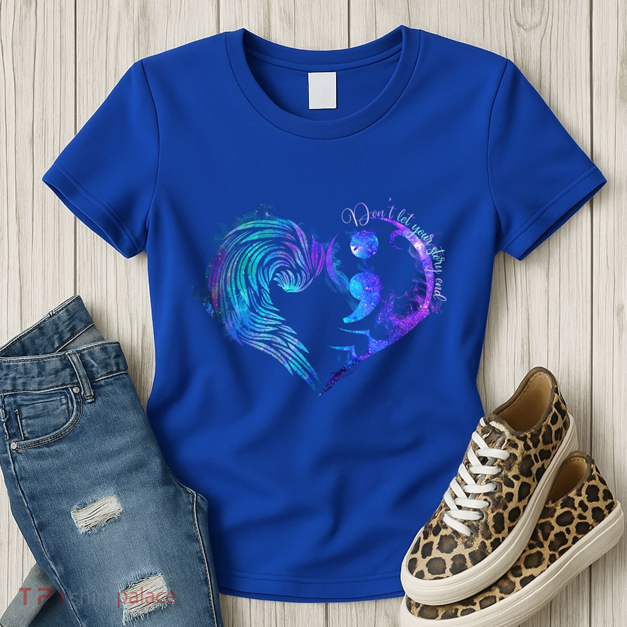 Suicide Prevention Awareness Teal Purple Heart You Matter Funny Gift Women's T-Shirt