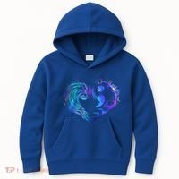 Suicide Prevention Awareness Teal Purple Heart You Matter Funny Gift Kids Hoodie thumb 0