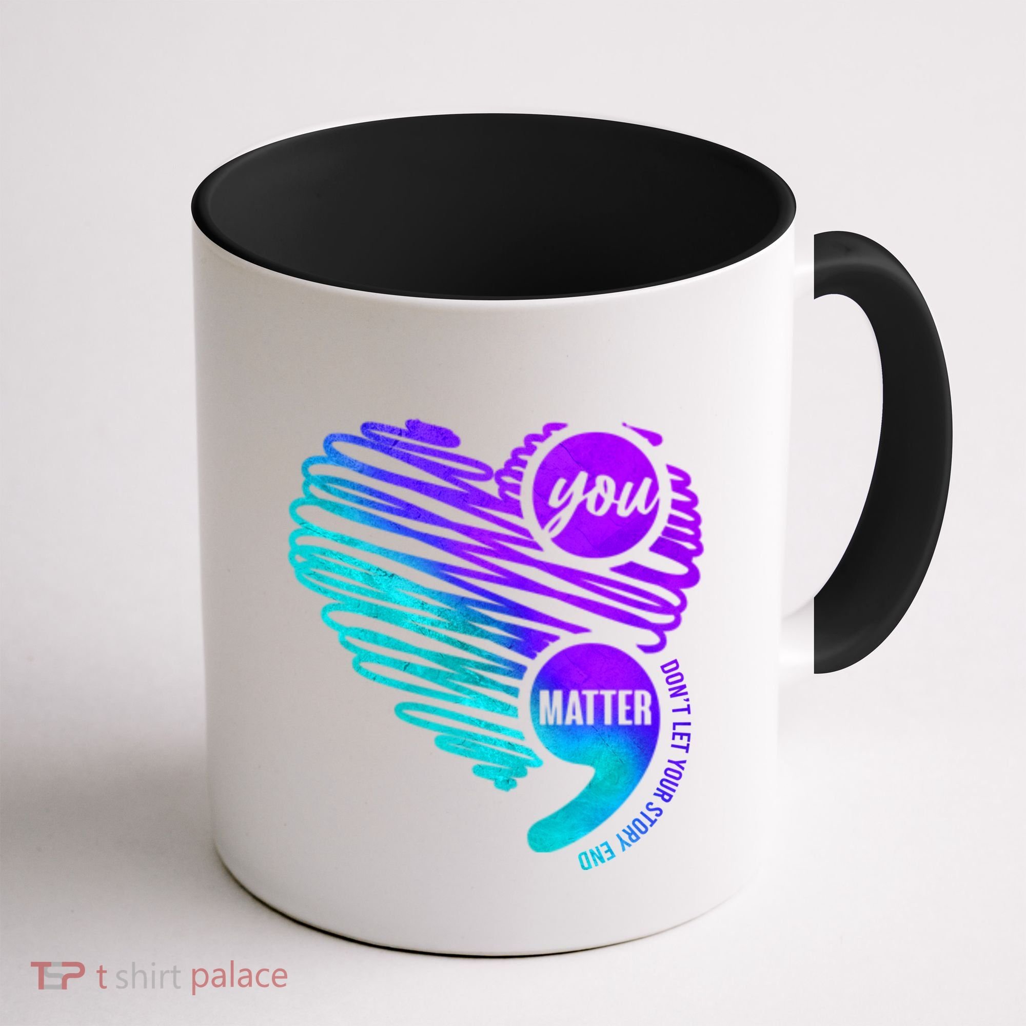 Suicide Prevention Awareness Week You Matter Semicolon Heart Cute Gift Coffee Mug
