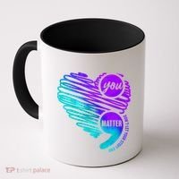 Suicide Prevention Awareness Week You Matter Semicolon Heart Cute Gift Coffee Mug thumb 0