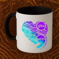 Suicide Prevention Awareness Week You Matter Semicolon Heart Cute Gift Coffee Mug thumb 2
