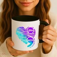 Suicide Prevention Awareness Week You Matter Semicolon Heart Cute Gift Coffee Mug thumb 3