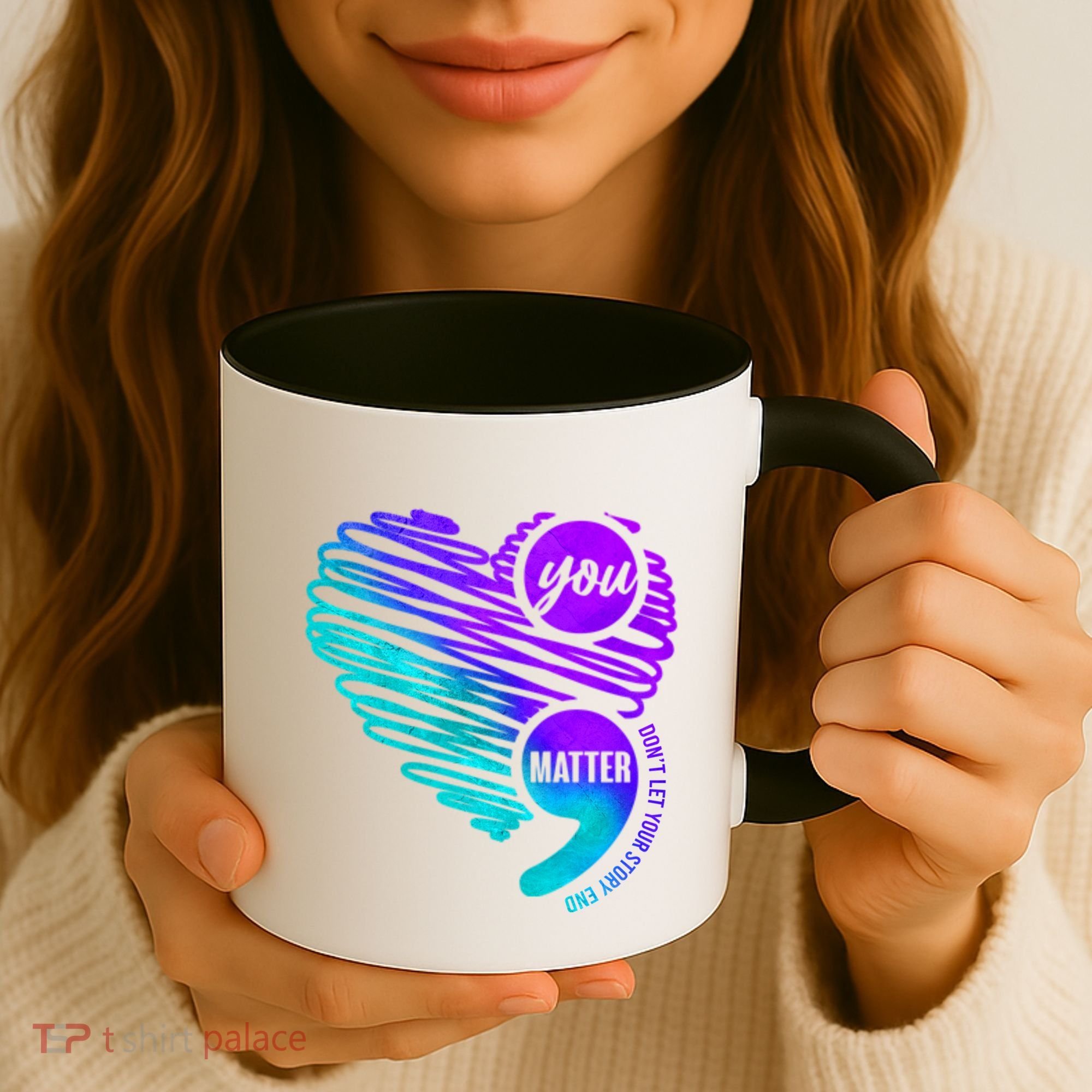 Suicide Prevention Awareness Week You Matter Semicolon Heart Cute Gift Coffee Mug