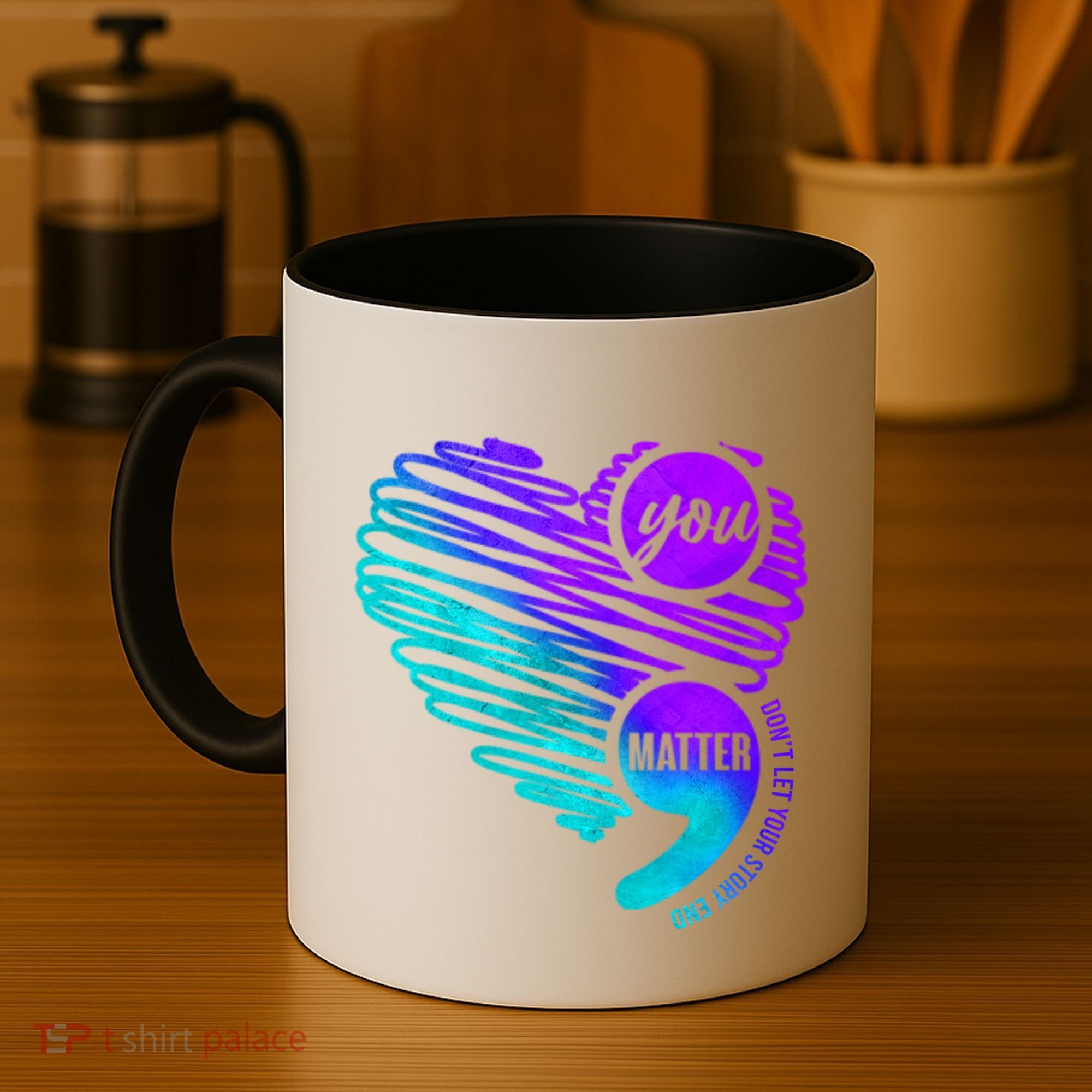 Suicide Prevention Awareness Week You Matter Semicolon Heart Cute Gift Coffee Mug