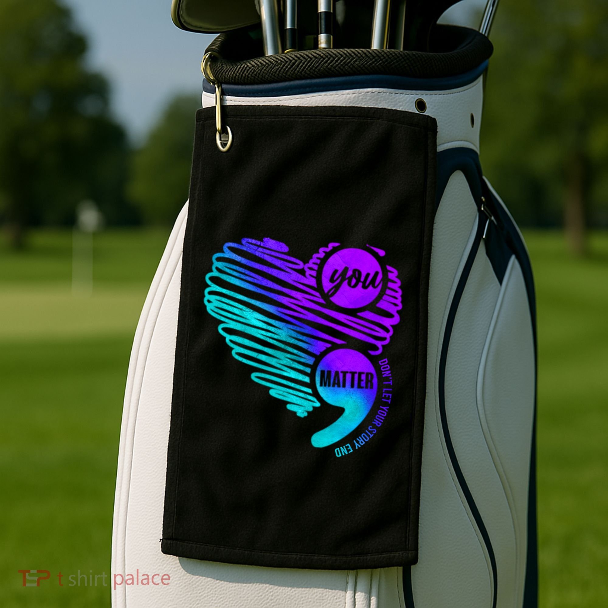 Suicide Prevention Awareness Week You Matter Semicolon Heart Cute Gift Golf Towel
