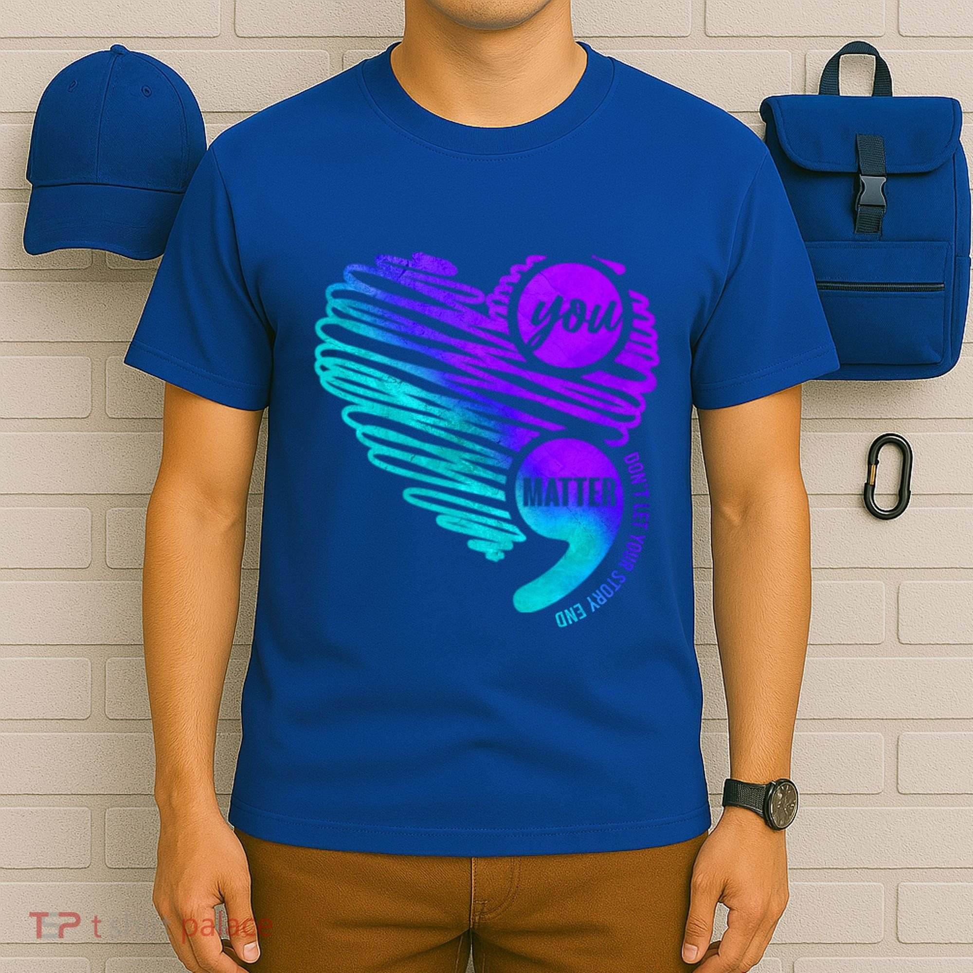 Suicide Prevention Awareness Week You Matter Semicolon Heart Cute Gift T-Shirt