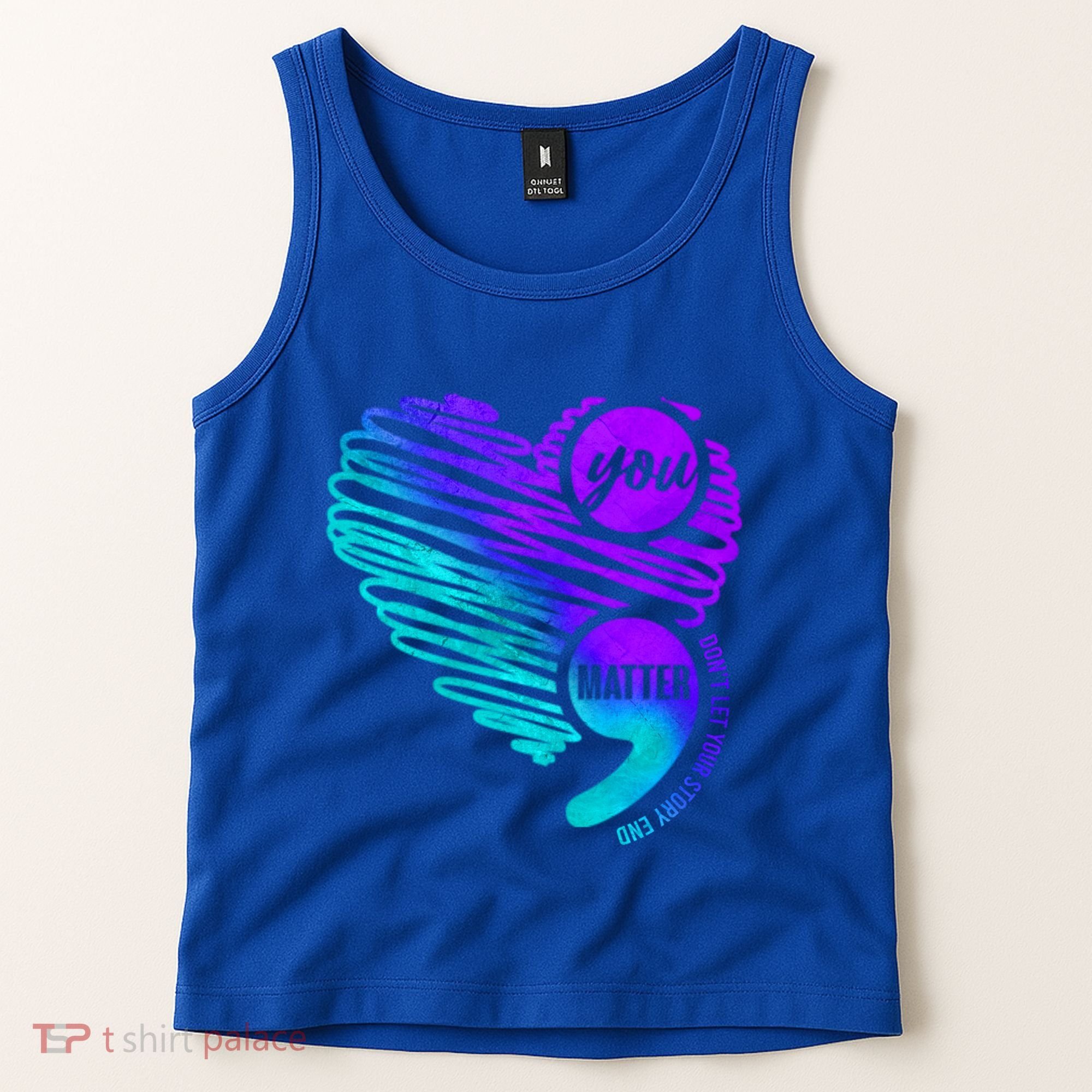 Suicide Prevention Awareness Week You Matter Semicolon Heart Cute Gift Tank Top