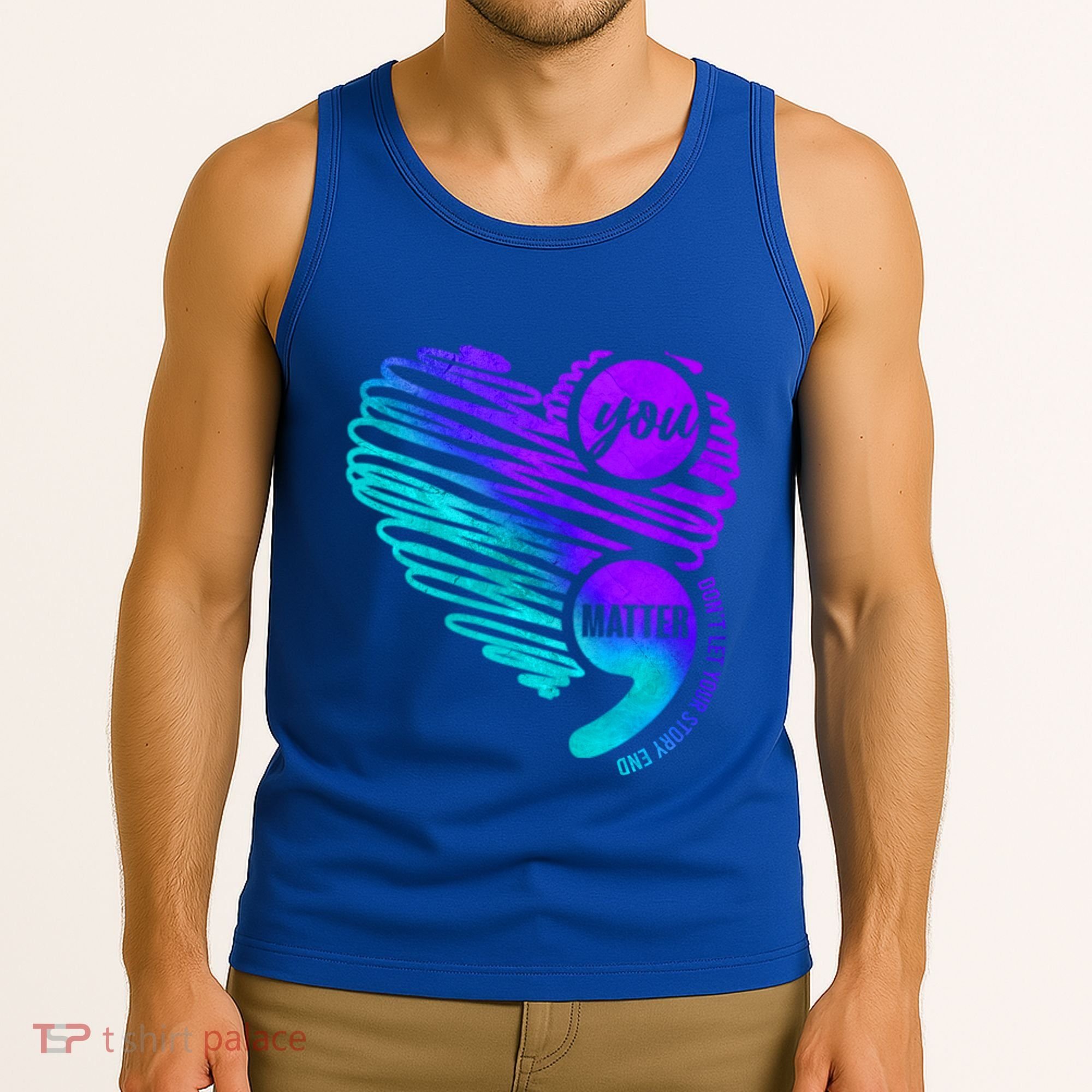 Suicide Prevention Awareness Week You Matter Semicolon Heart Cute Gift Tank Top