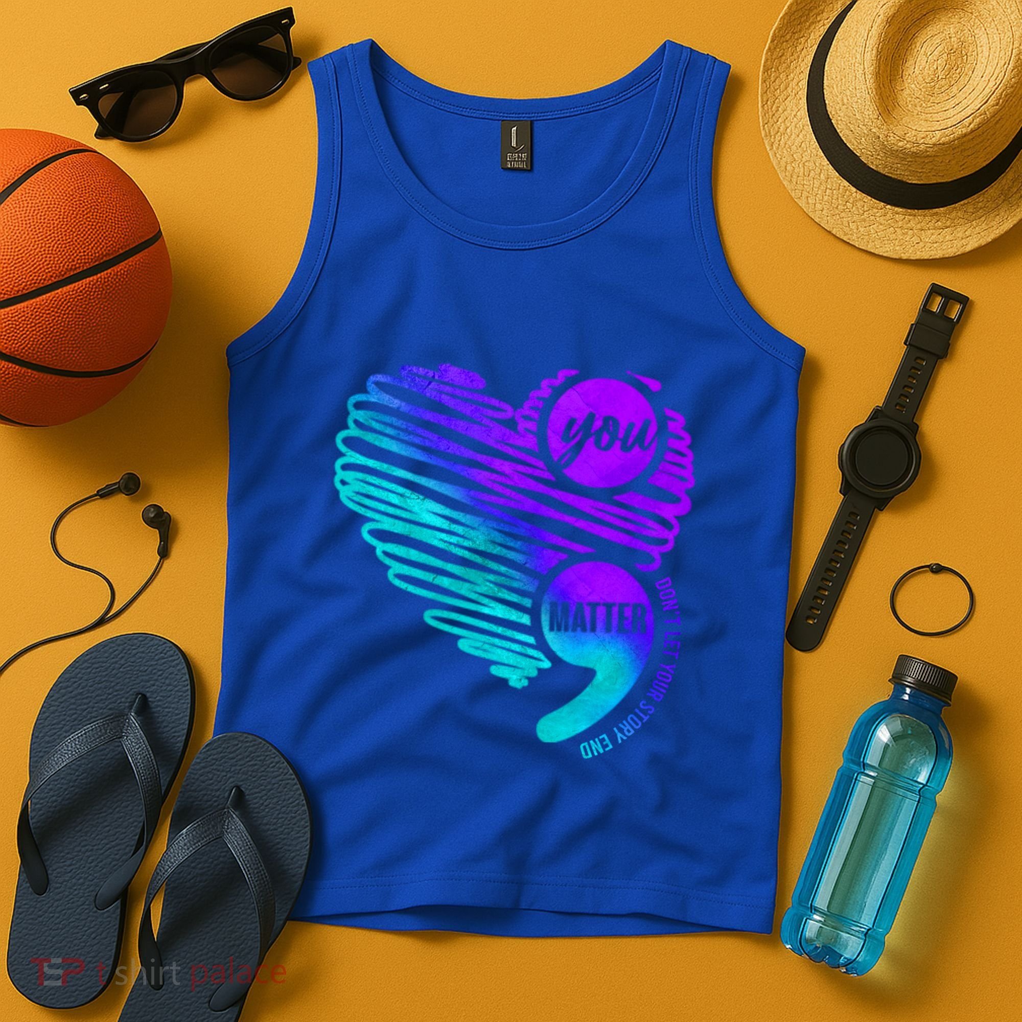 Suicide Prevention Awareness Week You Matter Semicolon Heart Cute Gift Tank Top