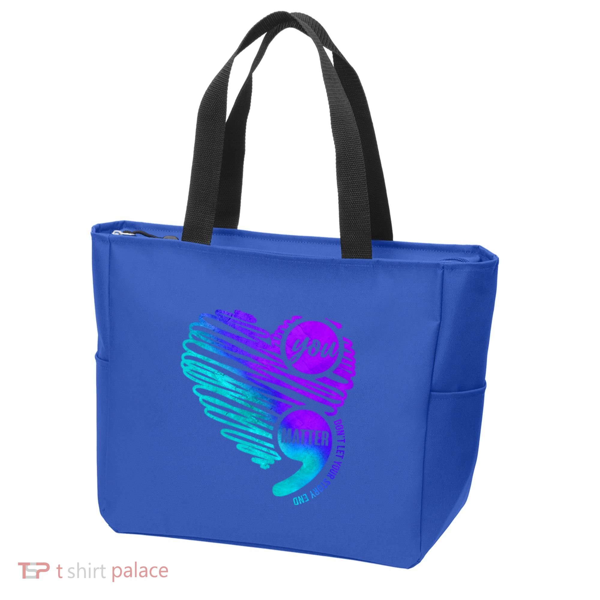 Suicide Prevention Awareness Week You Matter Semicolon Heart Cute Gift Tote Bag