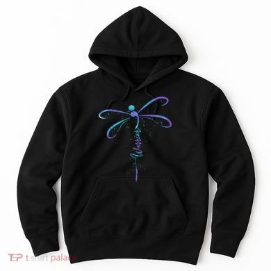 Suicide Prevention Awareness Warrior Dragonfly Semicolon Hoodie
