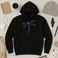 Suicide Prevention Awareness Warrior Dragonfly Semicolon Hoodie thumb 3