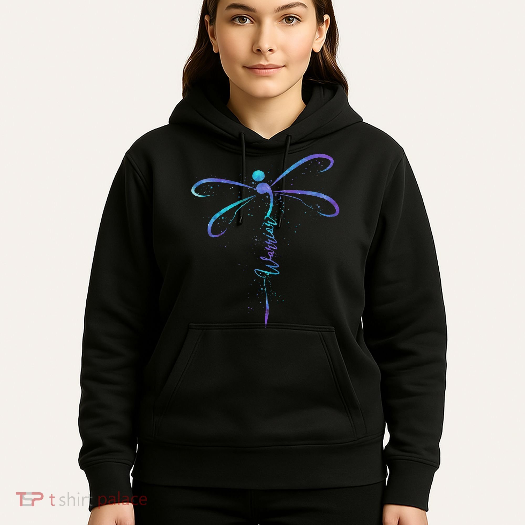 Suicide Prevention Awareness Warrior Dragonfly Semicolon Hoodie