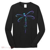 Suicide Prevention Awareness Warrior Dragonfly Semicolon Long Sleeve Shirt thumb 0