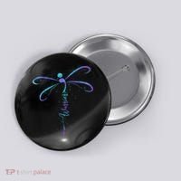 Suicide Prevention Awareness Warrior Dragonfly Semicolon Button thumb 0