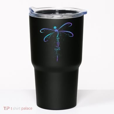 Suicide Prevention Awareness Warrior Dragonfly Semicolon Tumbler