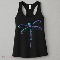 Suicide Prevention Awareness Warrior Dragonfly Semicolon Women's Tank Top thumb 3