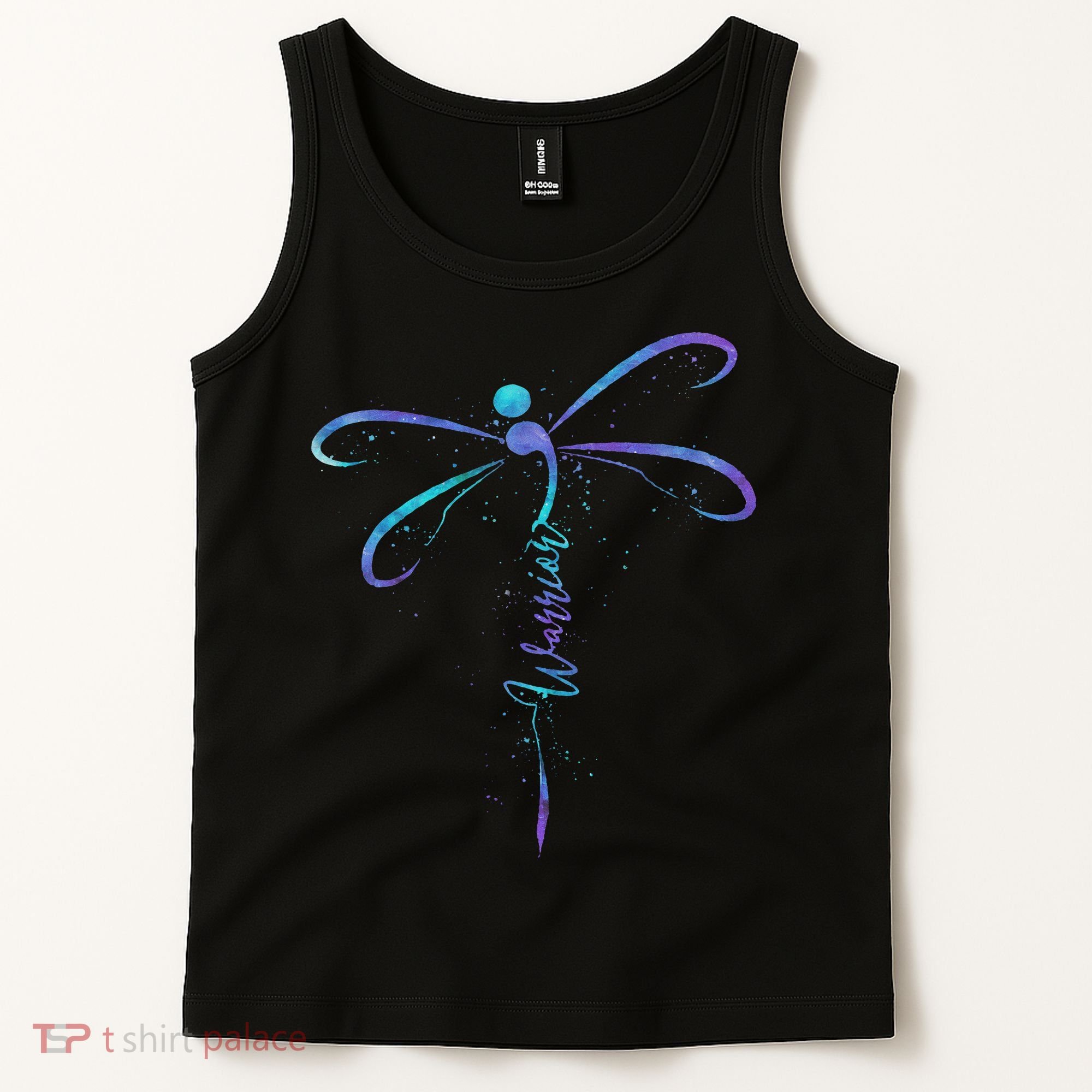 Suicide Prevention Awareness Warrior Dragonfly Semicolon Tank Top