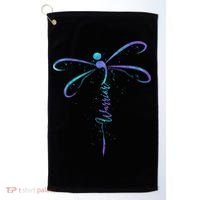 Suicide Prevention Awareness Warrior Dragonfly Semicolon Golf Towel thumb 0
