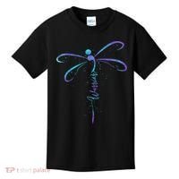 Suicide Prevention Awareness Warrior Dragonfly Semicolon Kids T-Shirt thumb 0